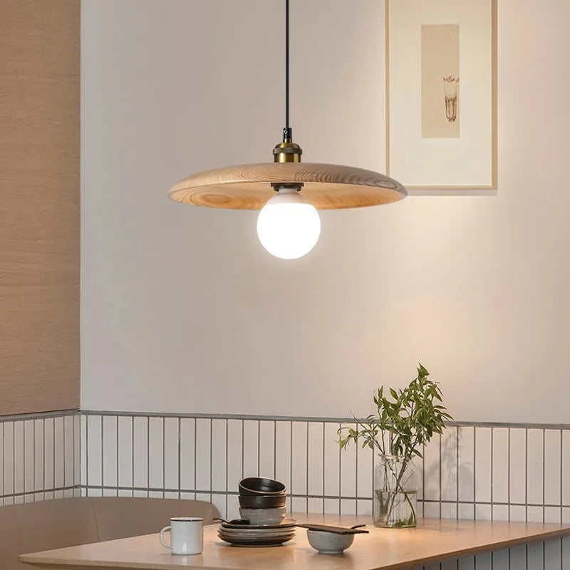 Simple Wood LED Hanging Light