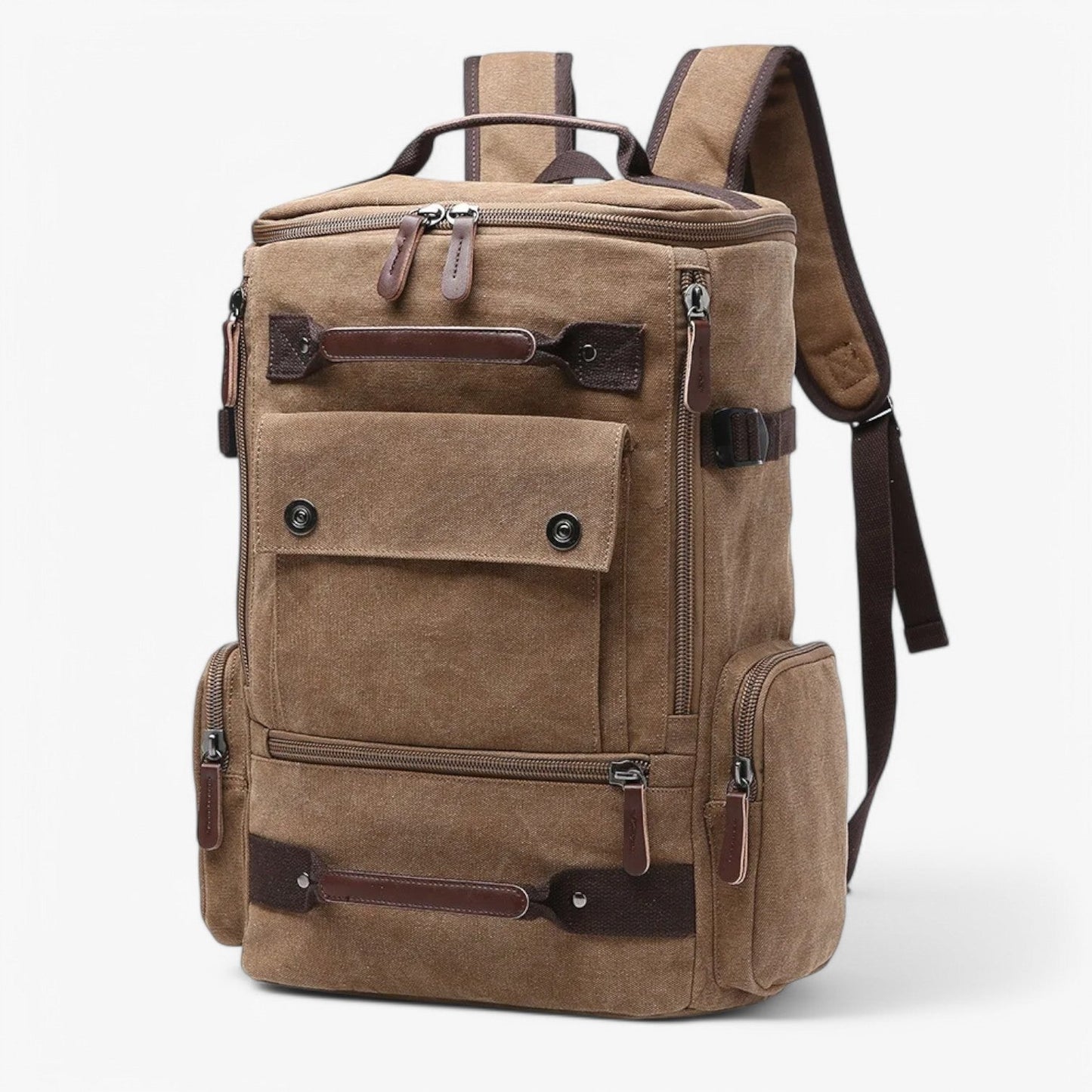 Retro Chic Canvas Backpack with Laptop Sleeve