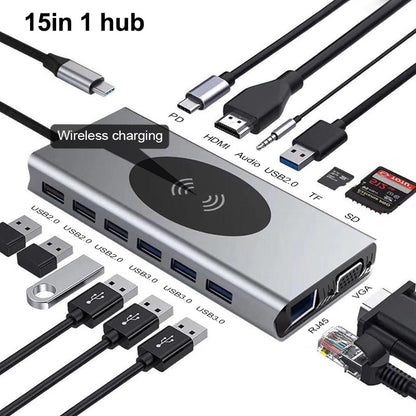 Universal USB-C Wireless Charging Hub Station