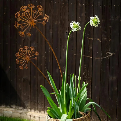 Colorful Metal Flower Garden Stake Decor