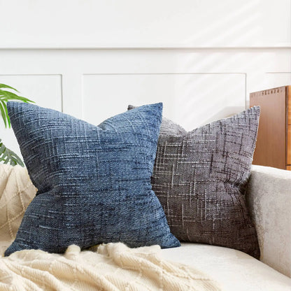 Soft Chenille Cushion with Natural Bamboo Pattern