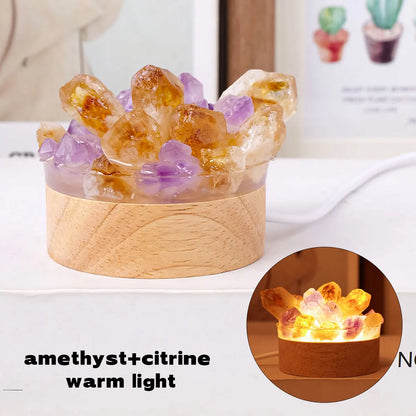 Natural Stone Crystal Table Lamp
