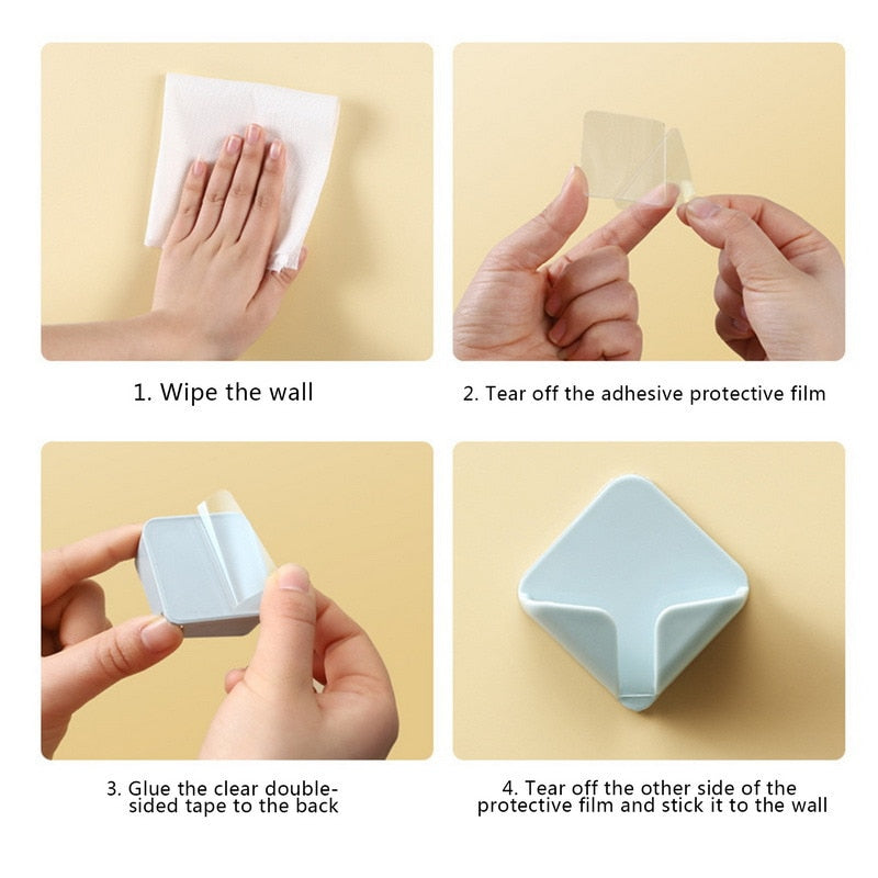Easy Install Adhesive Cable Wall Mount Hook