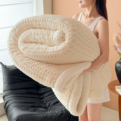 Cozy Double Layer Fleece Blanket with Soft Plush Finish
