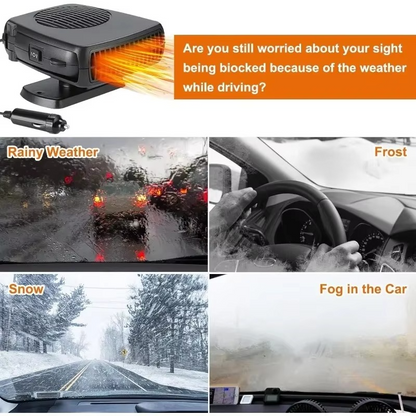 Compact Car Heater Defroster 2-in-1 Fan