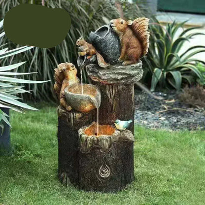 Outdoor Solar Powered Duck Fountain Figure