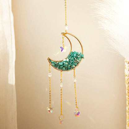 Sparkling Crystal Moon Window Decor