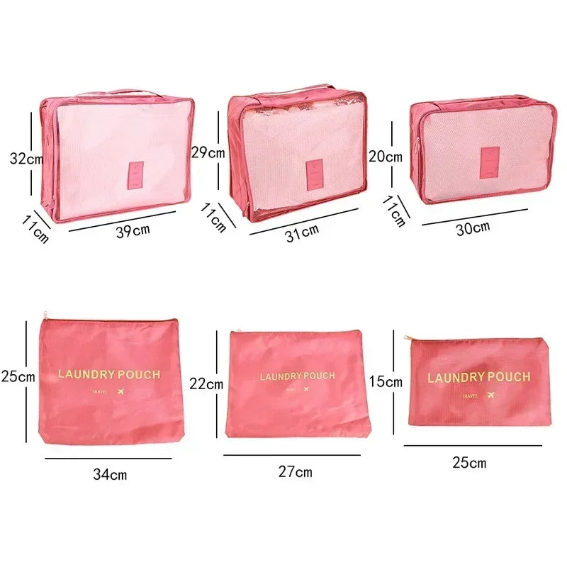 Practical Travel Luggage Packing Set 6-Piece Waterproof
