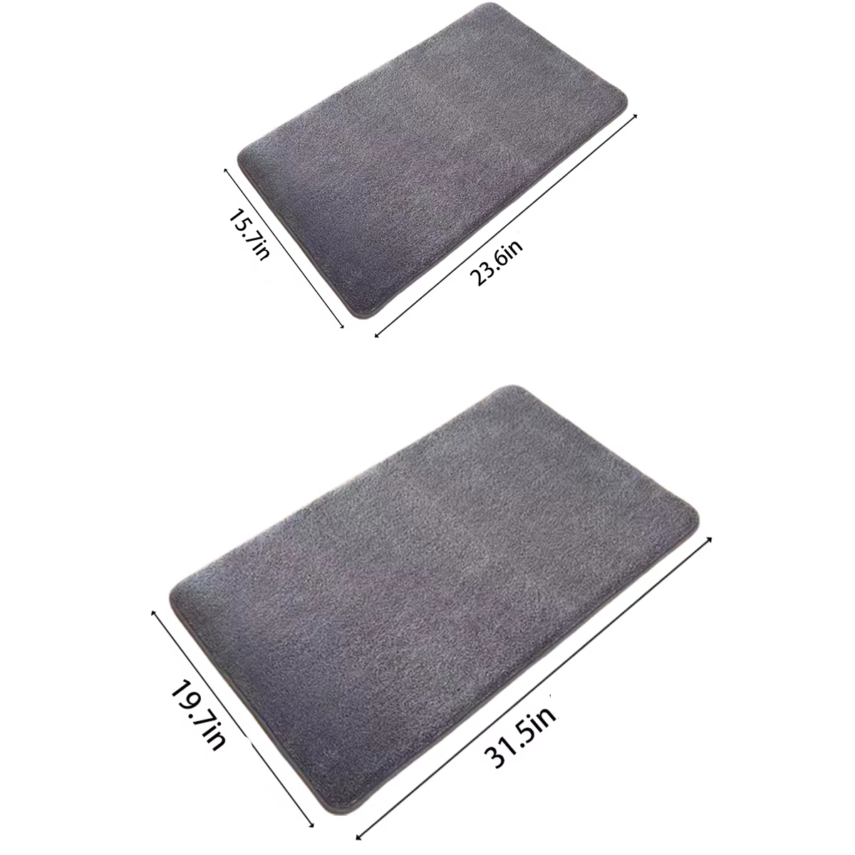 Plush Coral Bathroom Mat with Anti-Slip Bottom