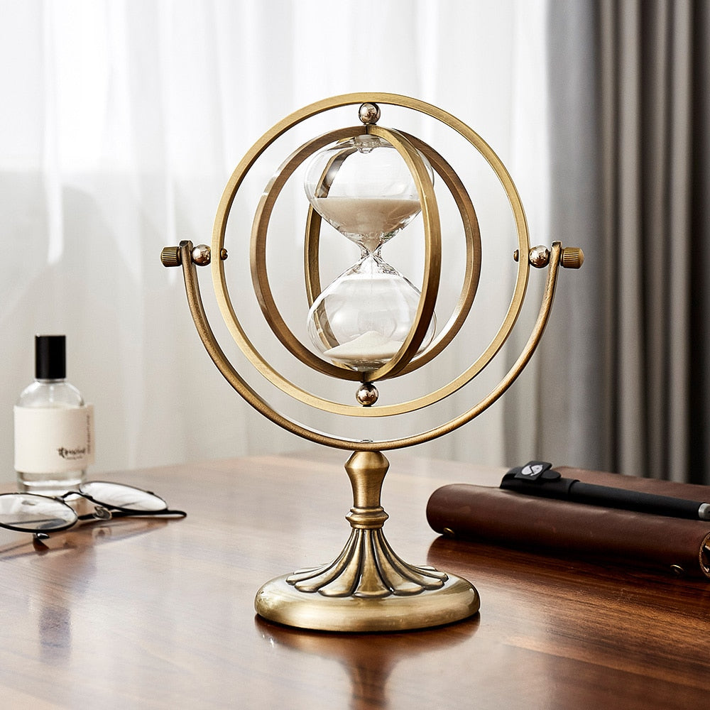 Elegant Metal Hourglass Desk Decoration
