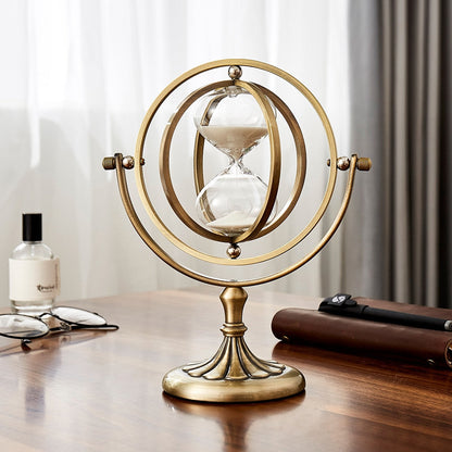 Elegant Metal Hourglass Desk Decoration