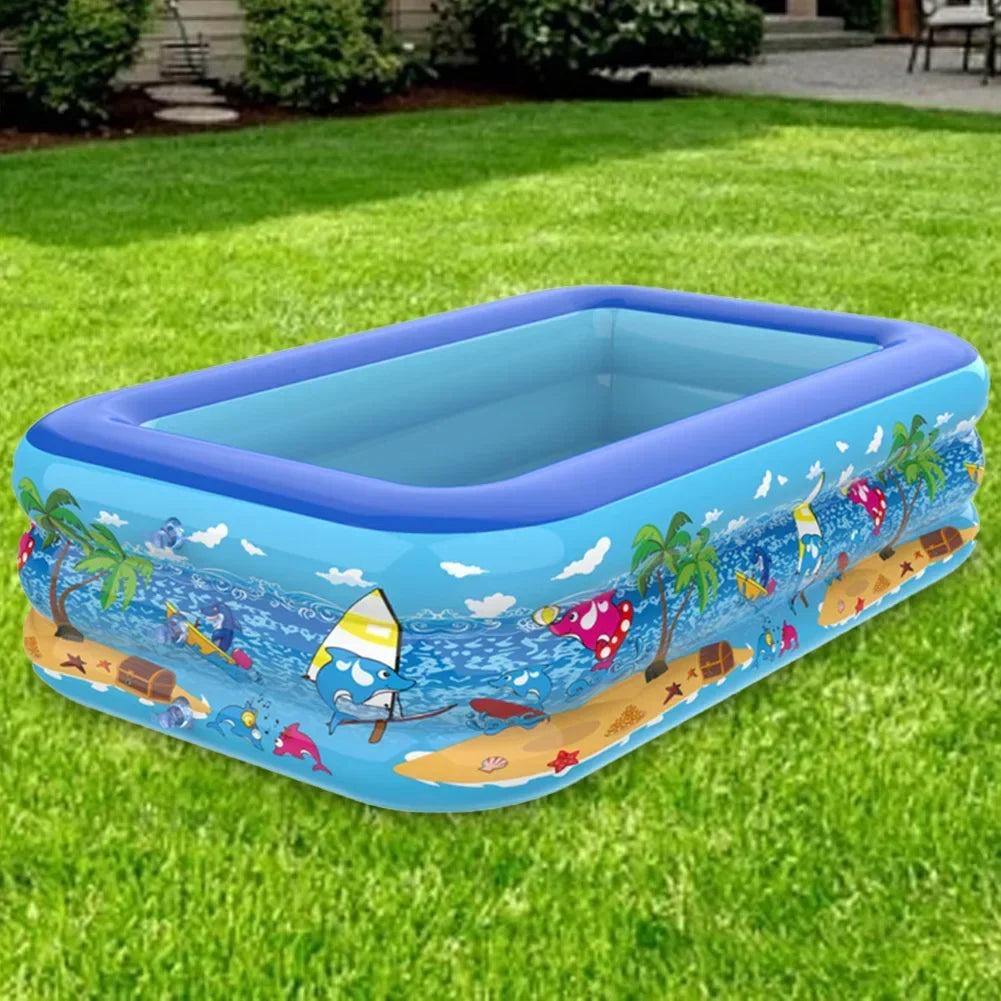 Fun Kids Inflatable Pool with Colorful Garden Design