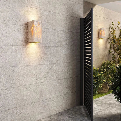 Simple Stone Outdoor LED Wall Sconce Light