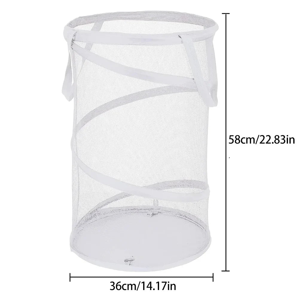 Portable Folding Laundry Hamper with Mesh Panels