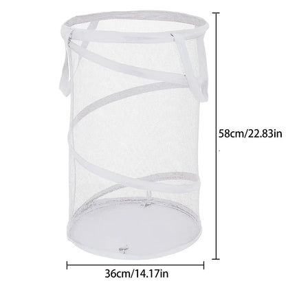 Portable Folding Laundry Hamper with Mesh Panels