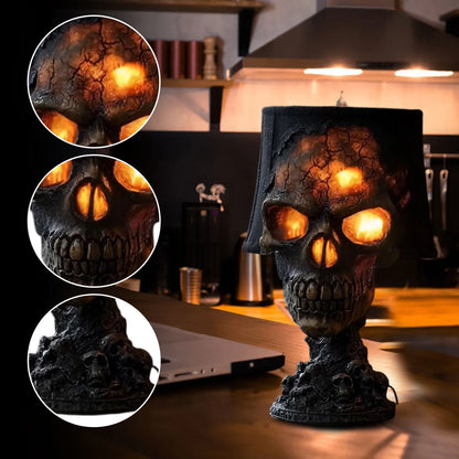 Spooky Skull Table Lamp Dark LED Light