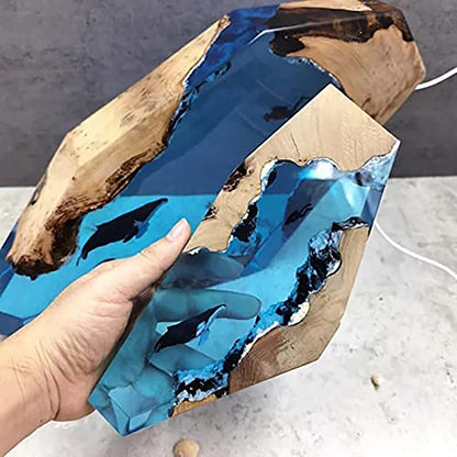 Ocean Blue Diving Resin Table Lamp Decor