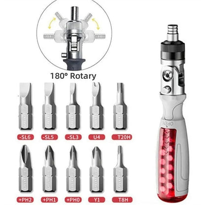 Fesara Pro Adjustable Folding Ratchet Screwdriver Kit