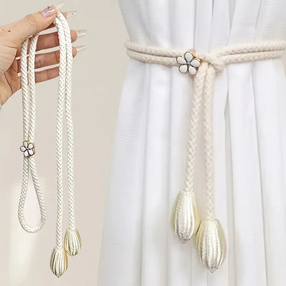 Easy Fit Curtain Tiebacks 2-Pack with Decorative Buckle