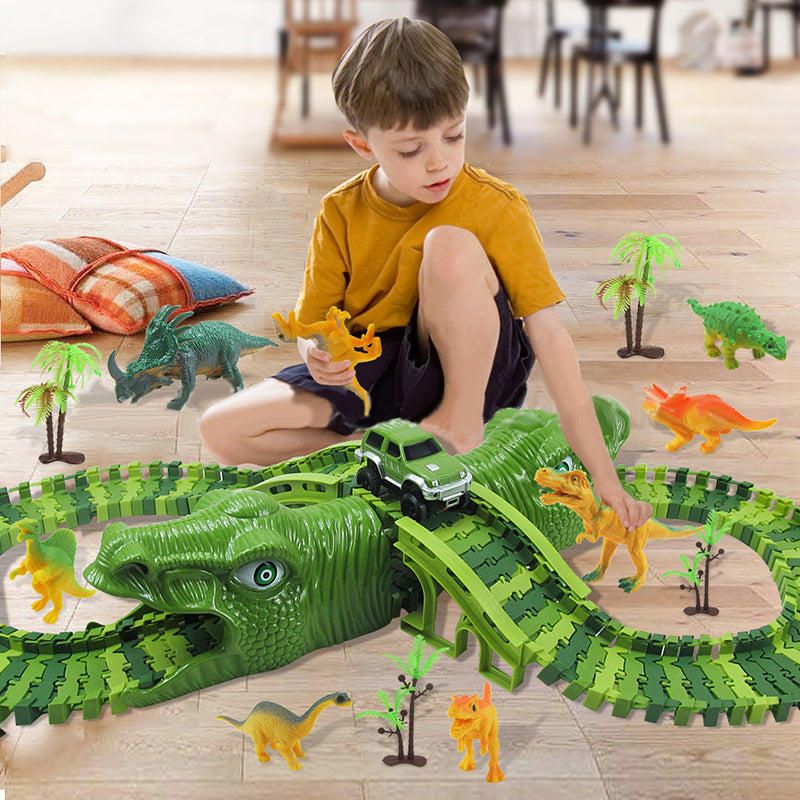 Fun Dinosaur Playset with Glow Tracks and Sound Effects - Fesara