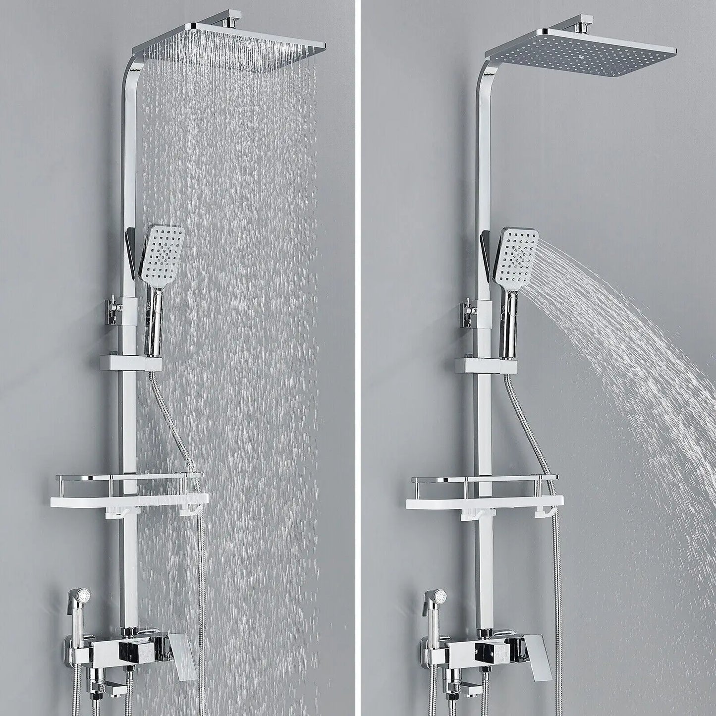 Premium 4-in-1 Shower Head Set with Brass Finish