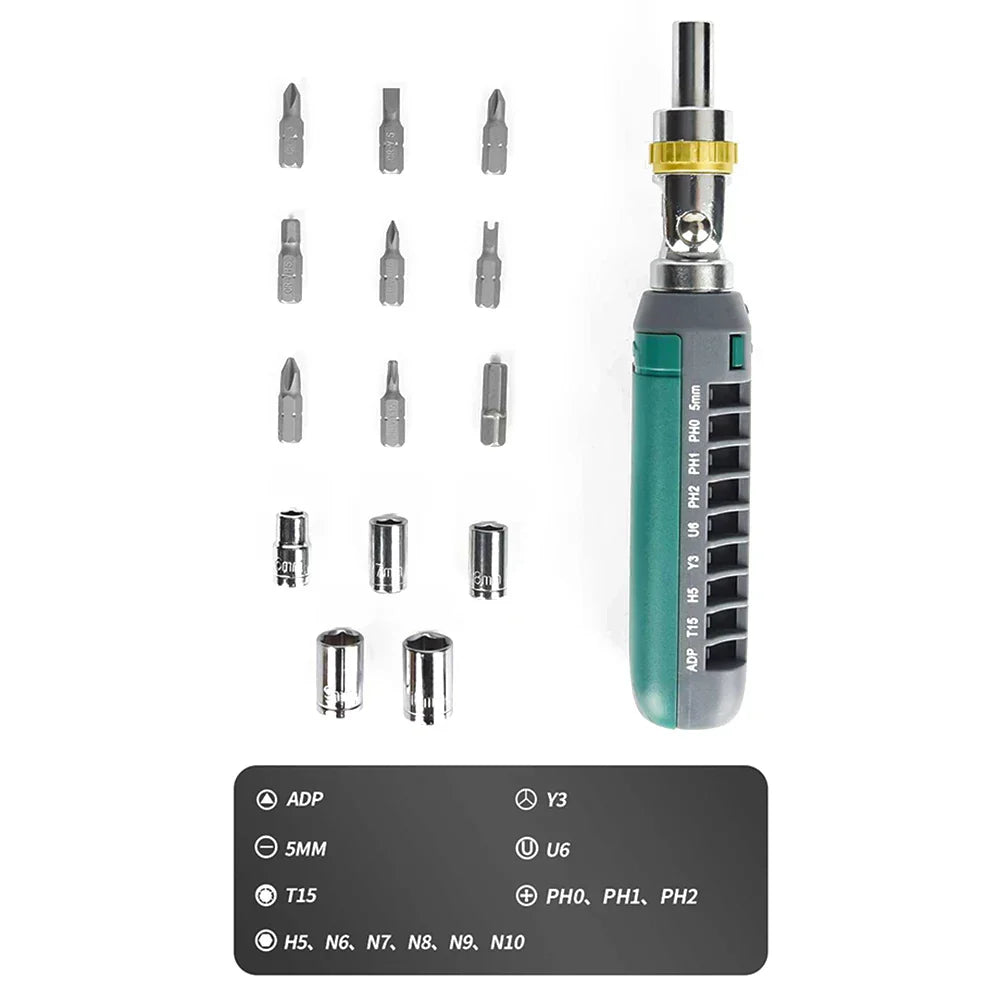 Fesara | 14-in-1 Adjustable Ratchet Tool Set