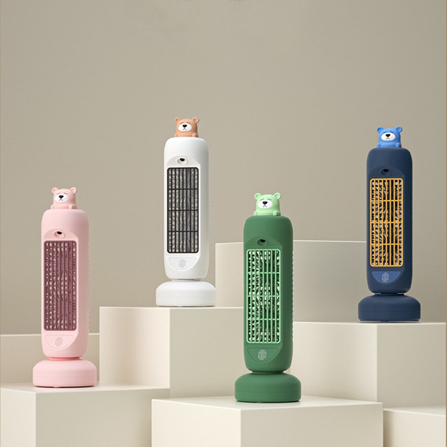 Compact Cute Bear Portable Fan Humidifier