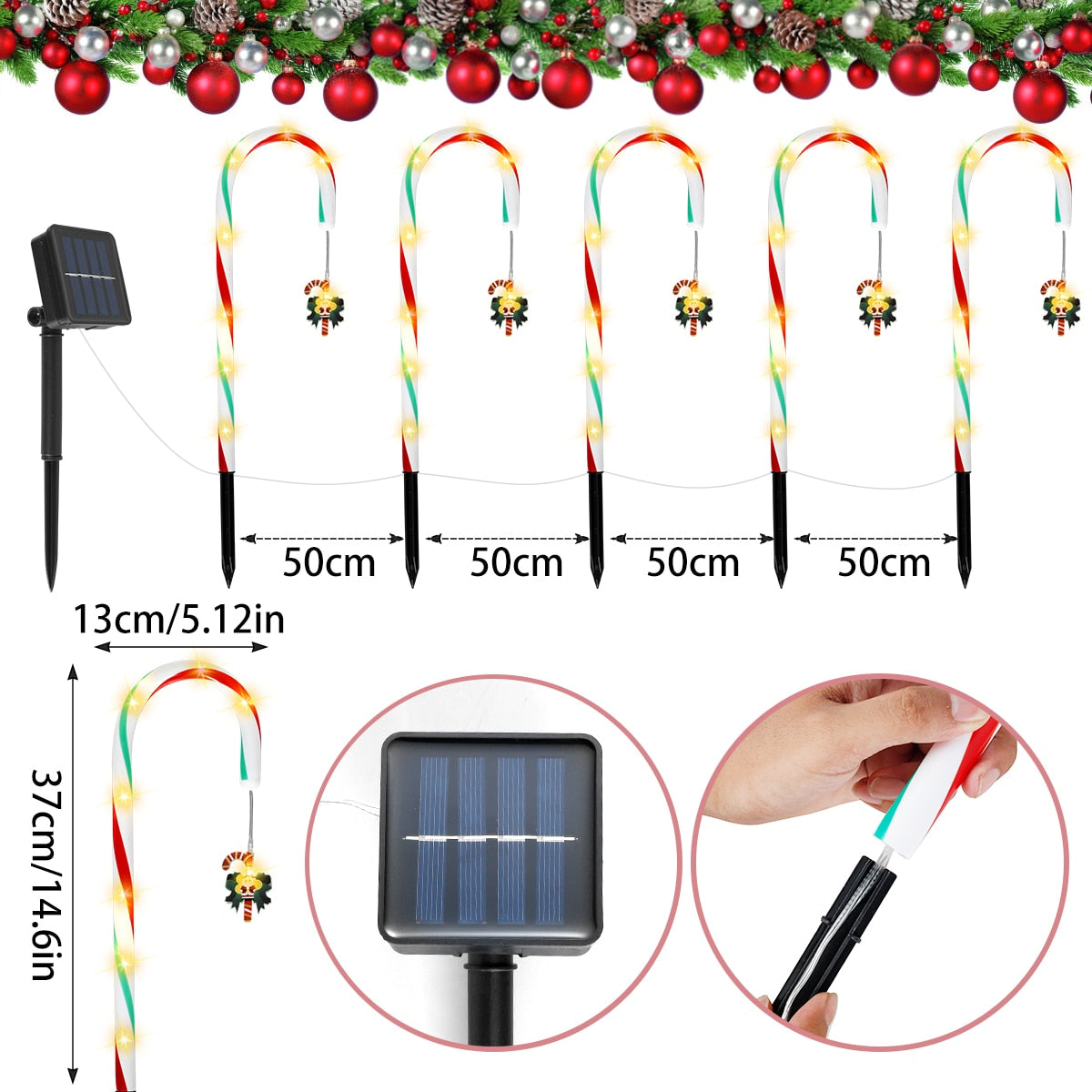 Colorful Outdoor Solar Powered LED Lamp