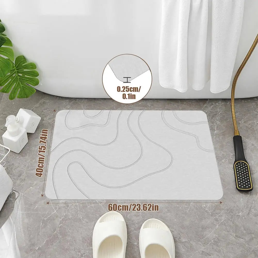 Non-Slip Stone Effect Bath Mat, Quick Dry, 40x60cm