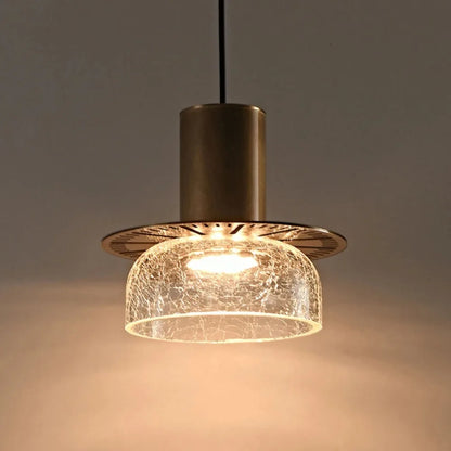 Unique Glass Drop Pendant Light with Cracked Design