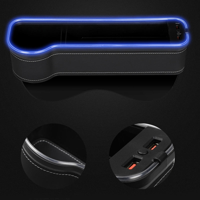 Premium Car Seat Storage USB Charger Organizer