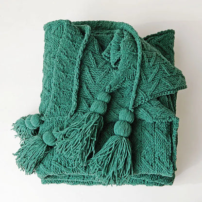Plush Heart Blanket with Soft Fringe