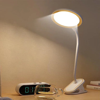 Portable LED Desk Lamp with Clip and USB Charging