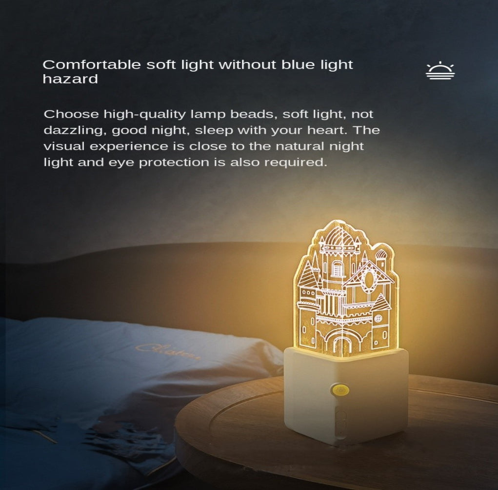 Bright 3D LED Rechargeable Night Light Lamp