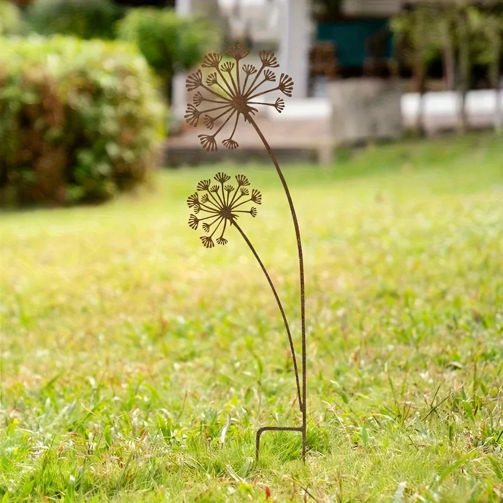 Colorful Metal Flower Garden Stake Decor - Fesara