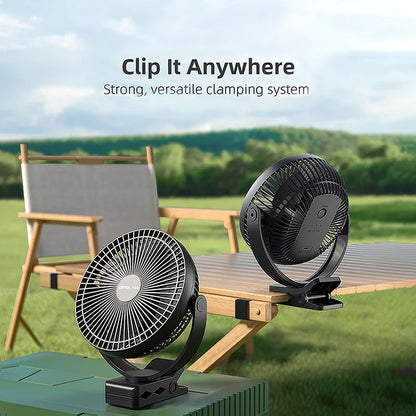 Portable Rechargeable Stroller Fan 8 Inch Quiet Clip