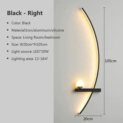 Modern Black Gold Wall Light Fixture