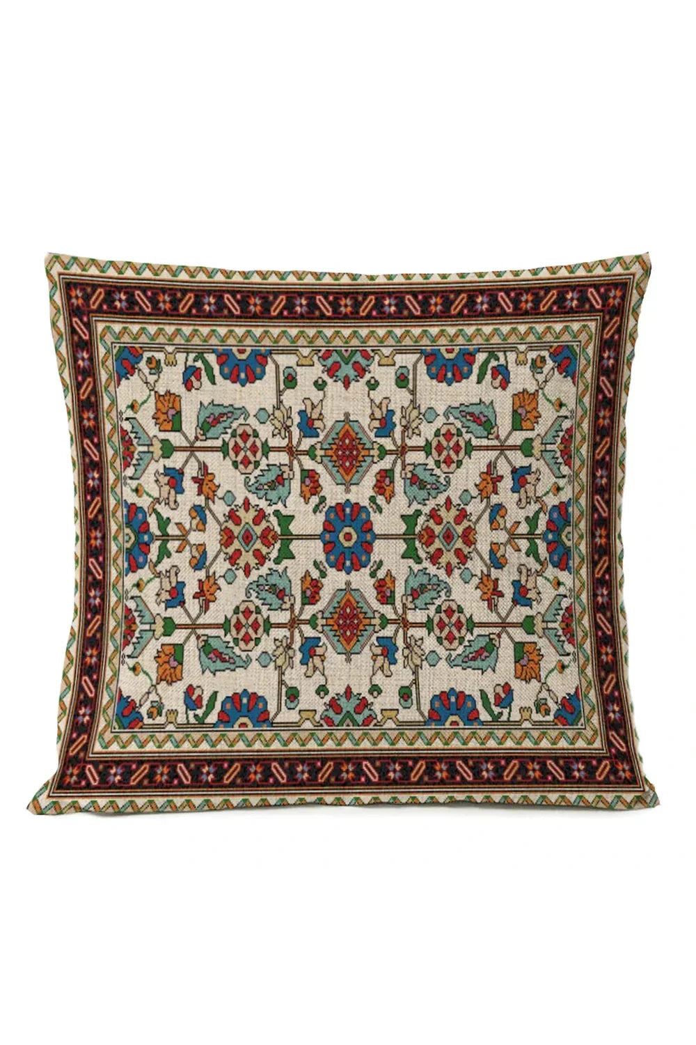 Colorful Global Print Pillow Cover