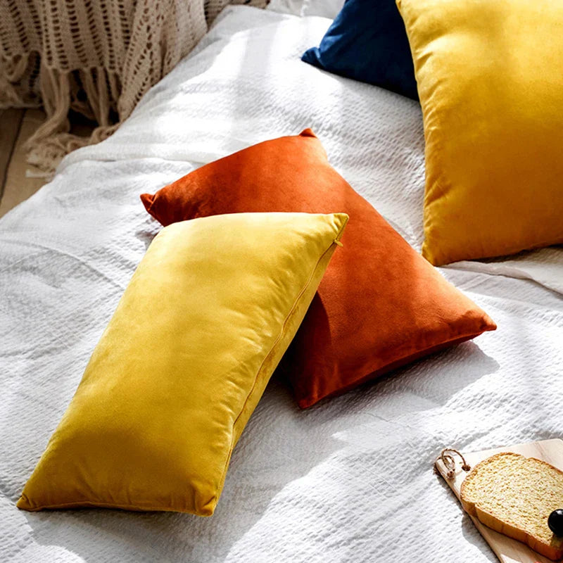 Soft Velvet Pillow in Bright Pastel Shades