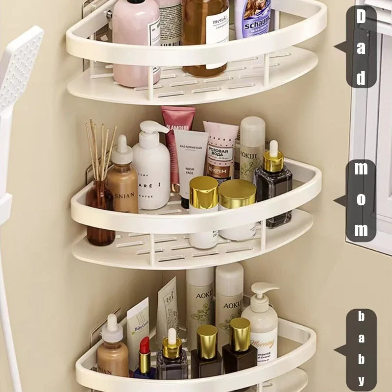 Easy Install Corner Shower Caddy in Aluminum