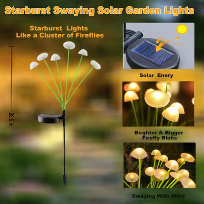 Colorful Solar Powered Garden Lamp 6 LED Lights Outdoor