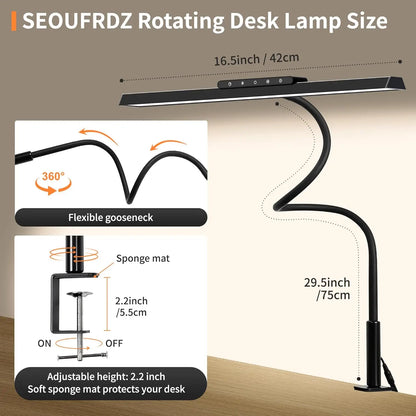 Bright LED Clamp Desk Lamp with Wide Lighting