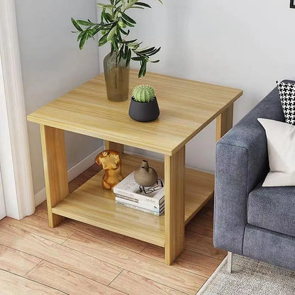 Sturdy Wood Bedside Table with 2 Tier Modern Style