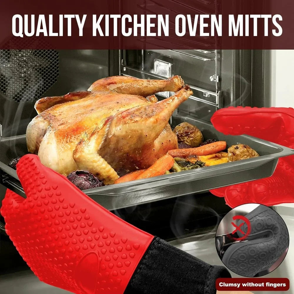 Heat Resistant BBQ Gloves with Non Slip Grip