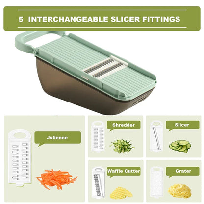 Easy 5-in-1 Veggie Chopper with Container