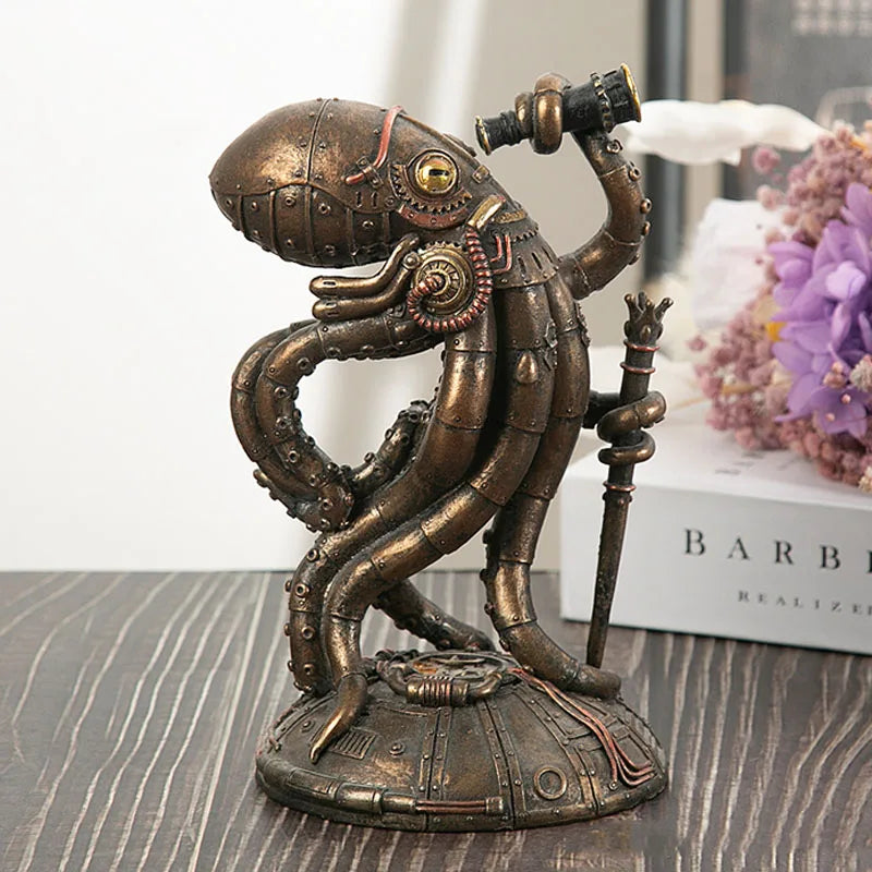 Unique Octopus Gear Clockwork Desk Figures