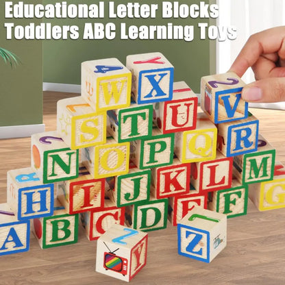 Educational Wooden ABC Blocks with Storage Container