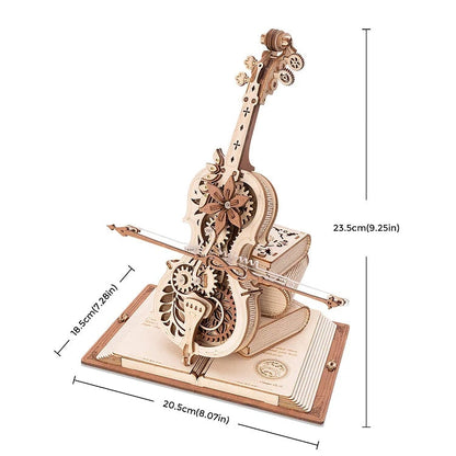 Unique Wooden Cello 3D Puzzle Box - Fesara