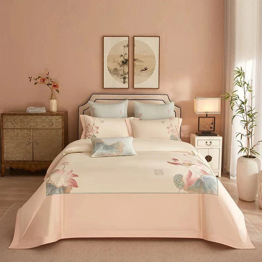 Luxurious Flower Print Bedding Set - Fesara