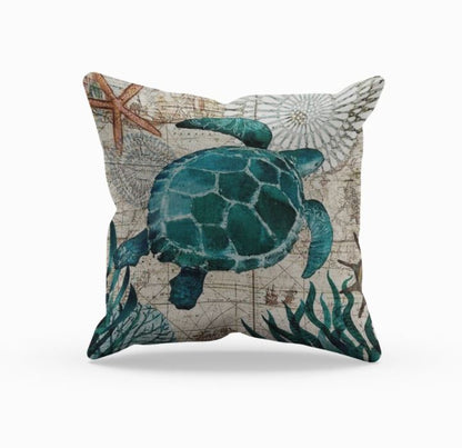 Colorful Ocean Theme Decorative Pillow Cushion - Fesara
